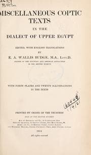 Tapa de Miscellaneous Coptic texts in the dialect of Upper Egypt