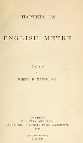 Tapa de Chapters on English metre