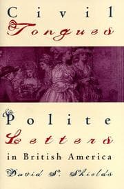 Tapa de Civil tongues & polite letters in British America