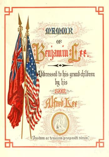 Tapa de Memoir of Benjamin Lee