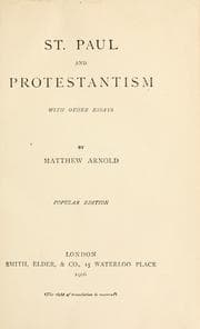 Tapa de St. Paul and Protestantism, with other essays
