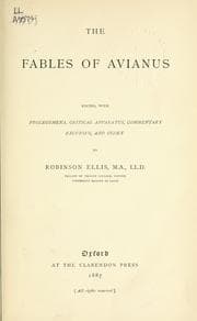 Tapa de The fables of Avianus, edited, with prolegomena, critical apparatus, commentary, excursus and index