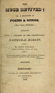 Tapa de The Muse revived; or, A selection of poems and songs (never before published)
