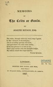 Tapa de Memoirs of the Celts or Gauls