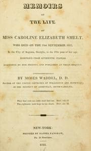 Tapa de Memoirs of the life of Miss Caroline Elizabeth Smelt