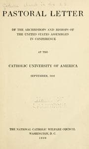 Tapa de Pastoral letter of the archbishops and bishops of the United States assembled in conference at the Catholic University of America, September, 1919