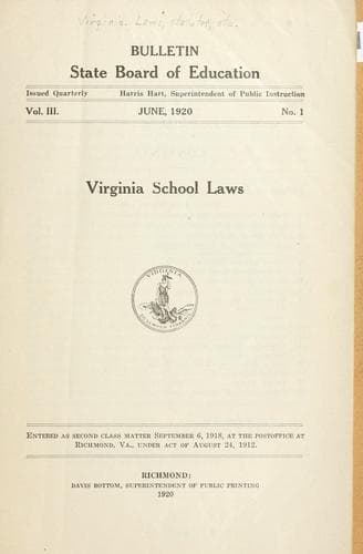 Tapa de Virginia school laws.