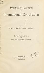 Tapa de Syllabus of lectures on international conciliation