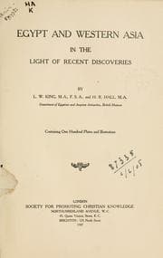 Tapa de Egypt and Western Asia in the Light of Recent Discoveries