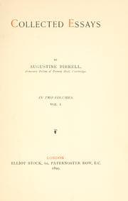 Tapa de Collected essays