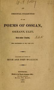 Tapa de An original collection of the poems of Ossian, Orrann, Ulin, and other bards who flourished in the same age