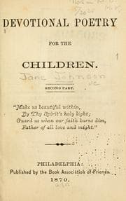 Tapa de Devotional poetry for the children ..