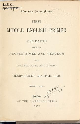 Tapa de First Middle English primer
