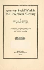 Tapa de American social work in the twentieth century