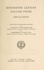 Tapa de Nineteenth century English prose