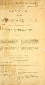 Tapa de An account of the malignant fever, lately prevalent in the city of New-York ...