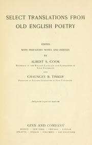 Tapa de Select translations from Old English poetry