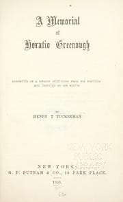 Tapa de A memorial of Horatio Greenough