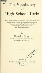 Tapa de The vocabulary of high school Latin