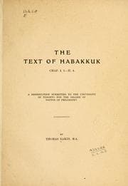 Tapa de The text of Habakkuk, Chap. I, I-II, 4