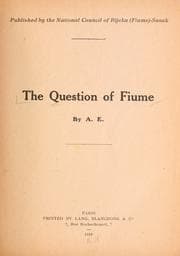 Tapa de The question of Fiume