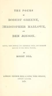 Tapa de The poems of Robert Greene, Christopher Marlowe, and Ben Jonson