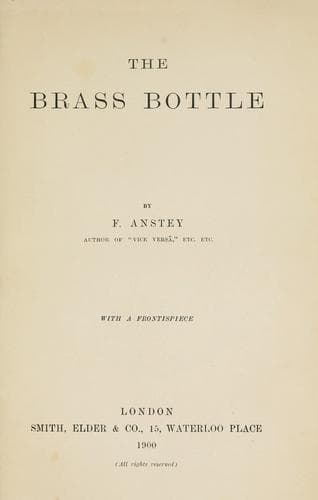 Tapa de The brass bottle