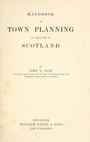 Tapa de Handbook of town planning as applicable to Scotland