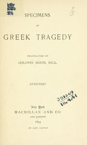 Tapa de Specimens of Greek tragedy
