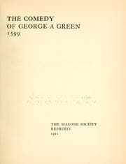Tapa de The comedy of George a Green. 1599 ...
