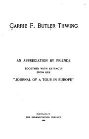 Tapa de Carrie F. Butler Thwing