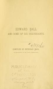 Tapa de Edward Ball and some of his descendants