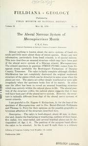 Tapa de The aboral nervous system of Marsupiocrinus Morris