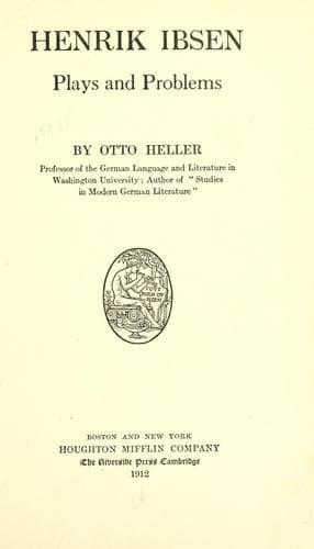 Tapa de Henrik Ibsen; plays and problems