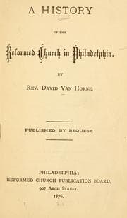 Tapa de A history of the Reformed Church in Philadelphia