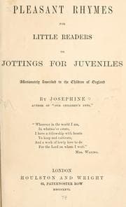 Tapa de Pleasant rhymes for little readers, or, Jottings for juveniles