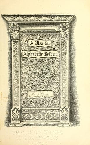 Tapa de A plea for alphabetic reform