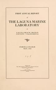 Tapa de Annual report of the Laguna Marine Laboratory
