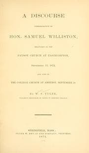 Tapa de A discourse commemorative of Hon. Samuel Williston