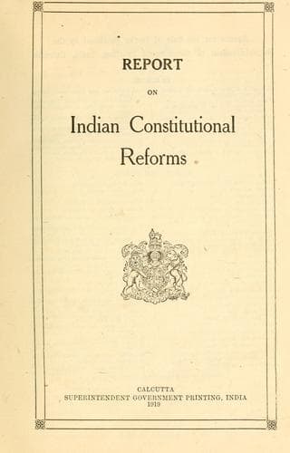 Tapa de Report on Indian constitutional reforms
