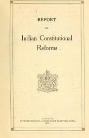 Tapa de Report on Indian constitutional reforms