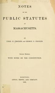Tapa de Notes on the public statutes of Massachusetts