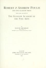 Tapa de Robert & Andrew Foulis and the Glasgow Press