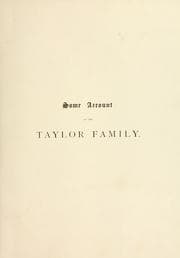 Tapa de Some account of the Taylor family (originally Taylard)