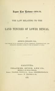 Tapa de The law relating to the land tenures of Lower Bengal