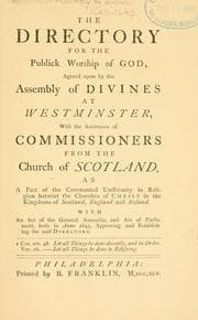 Tapa de The directory for the publick worship of God