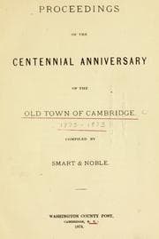 Tapa de Proceedings of the centennial anniversary of the old town of Cambridge