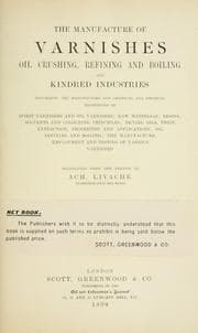 Tapa de The manufacture of varnishes