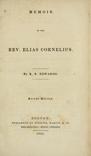 Tapa de Memoir of the Rev. Elias Cornelius