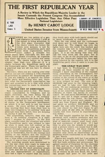 Tapa de The first Republican year